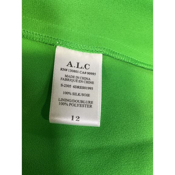 Alc Ltd 'Rumi' Green Silk Chiffon Dress Size 12 - Picture 4 of 5